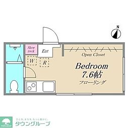 ＧＲＡＮＤＥ平和台 2階ワンルームの間取り