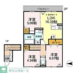NKガーデン 2階3LDKの間取り