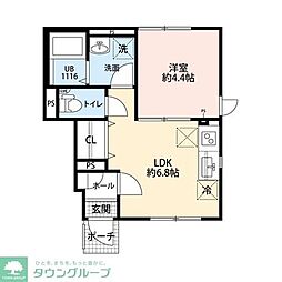 ヴィエント境南 103 1階1LDKの間取り