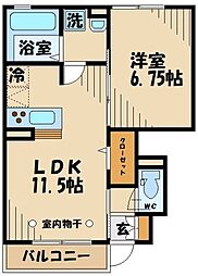 トレ・フィーリャ 1階1LDKの間取り