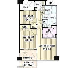フィオレンテ小金井 2LDKの間取図画像