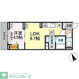 セレスティア鷺宮 1LDKの間取図画像