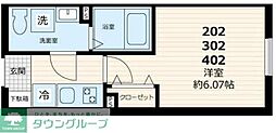 GATE Residence Mitaka 1Kの間取図画像