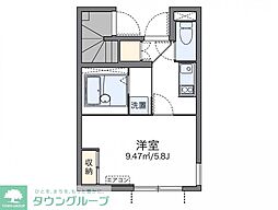 レオネクストハイツサングリーン 1Kの間取図画像