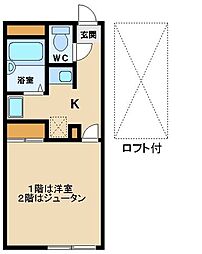 レオパレスホーヤ2 1Kの間取図画像