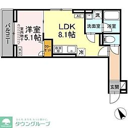 セレスティア桜上水 1LDKの間取図画像