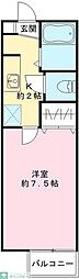 パークハイム 1Kの間取図画像