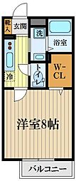 グリーンベール 1Kの間取図画像