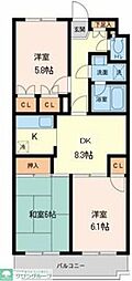 プライムアーバン武蔵小金井 3DKの間取図画像