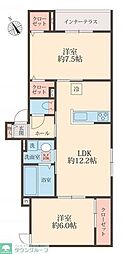 UTENA TERRACE 2LDKの間取図画像