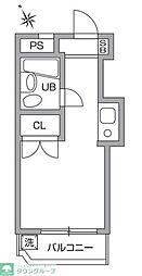 ハイム中原パート1 ワンルームの間取図画像
