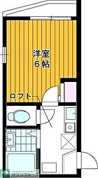 エルパンセ武蔵関 1Kの間取図画像