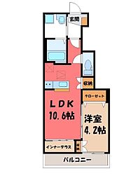 エトワール タケ 1階1LDKの間取り