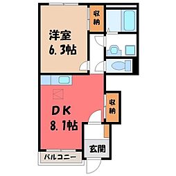 ブレス・コート 1階1DKの間取り
