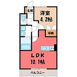 サンクチュアリ V 1階1LDKの間取り