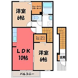 ジュレ 2階2LDKの間取り