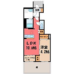仮）スターテラス II千駄塚 1階1LDKの間取り