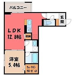 D-ROYAL中央EAST 3階1LDKの間取り
