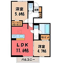 TORISIAS花垣 II 1階2LDKの間取り
