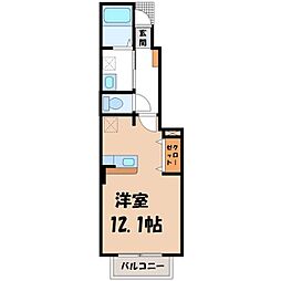 アルエット2B ワンルームの間取図画像