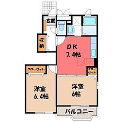 アルバ・ブリーゼ2 2DKの間取図画像