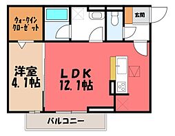 D-TOJO 1LDKの間取図画像