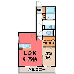 ピュアオール3 1LDKの間取図画像