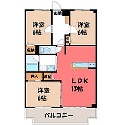 ラ・セーヌ藤 3LDKの間取図画像