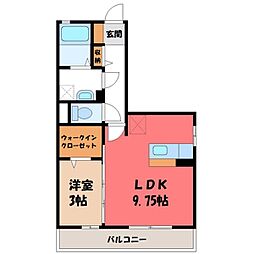 プティール3 1LDKの間取図画像