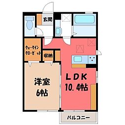 ルクセール 1LDKの間取図画像