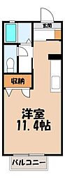 グランディールA ワンルームの間取図画像