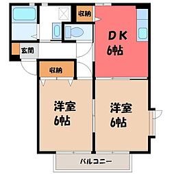 アムール・ヒロ 2DKの間取図画像