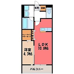 エクリプス 1LDKの間取図画像