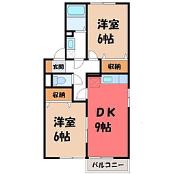 エクセル一番館 2DKの間取図画像