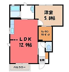 メゾン・スクエアA 1LDKの間取図画像
