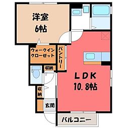 ル・レーヴC 1LDKの間取図画像