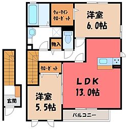 ウル・シャンティA 2LDKの間取図画像