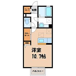 クロシェットメゾン5 ワンルームの間取図画像