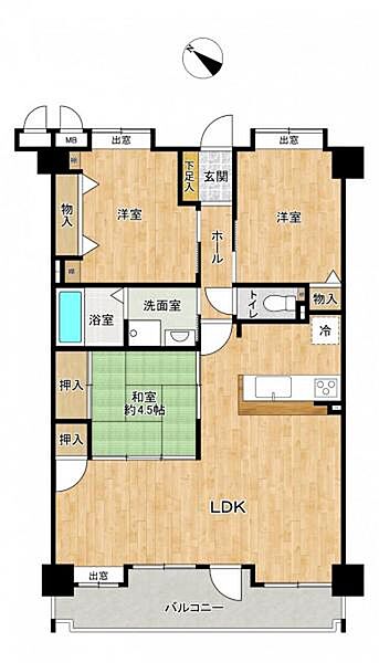 ゆとりあるLDKが魅力の3LDKです☆収納スペースもしっかり確保されてます◎