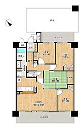 ランディア桃花台1番館 4LDKの間取図画像