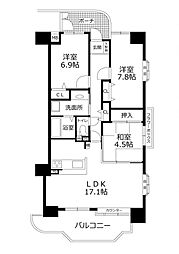 エメラルドマンション東加古川 3LDKの間取図画像