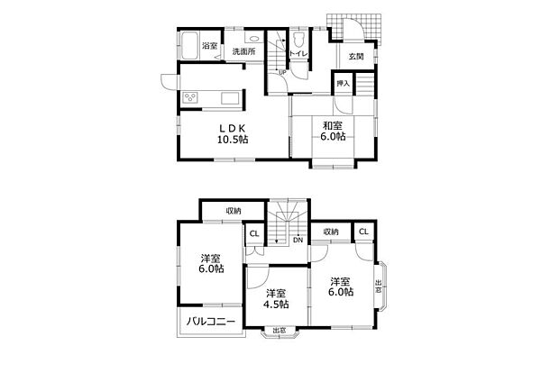 ４ＬＤＫの使い勝手の良い間取。全室ＬＥＤ照明器具付き。