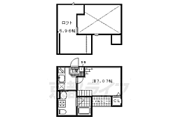 ウエストヴィレッジII 2階1Kの間取り