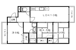 キャッスル蜂の壷 1階3LDKの間取り