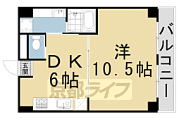 桃栄マンション 3階1DKの間取り