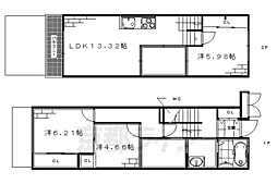コートハウス伏見桃山 1階3LDKの間取り
