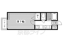 セジュール竹田 1階1Kの間取り