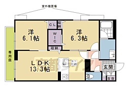 シャーメゾン　光悠新町 1階2LDKの間取り
