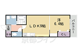 ネクスト伏見 3階1LDKの間取り