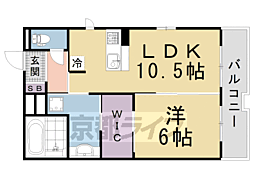 マジェスティ　サザン　II 2階1LDKの間取り